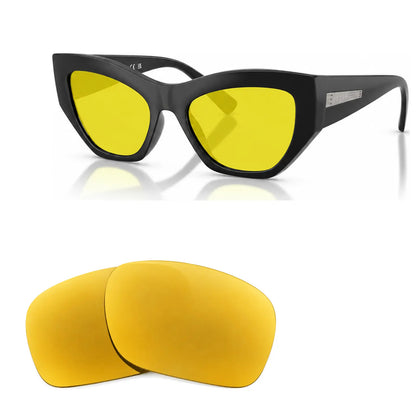 Vogue VO5607S replacement lenses in yellow, angled view of the frame with the pair of lenses below · ReFramed
