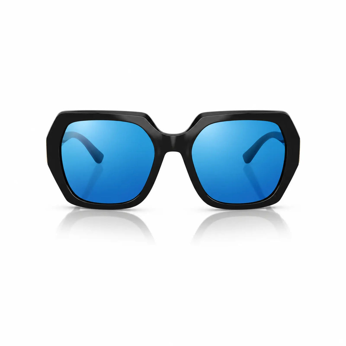 Vogue VO5612SB replacement lenses in mirrored blue, front view of the frame fitted with the new lenses · ReFramed
