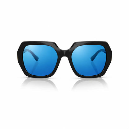 Vogue VO5612SB replacement lenses in mirrored blue, front view of the frame fitted with the new lenses · ReFramed