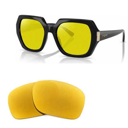 Vogue VO5612SB replacement lenses in yellow, angled view of the frame with the pair of lenses below · ReFramed