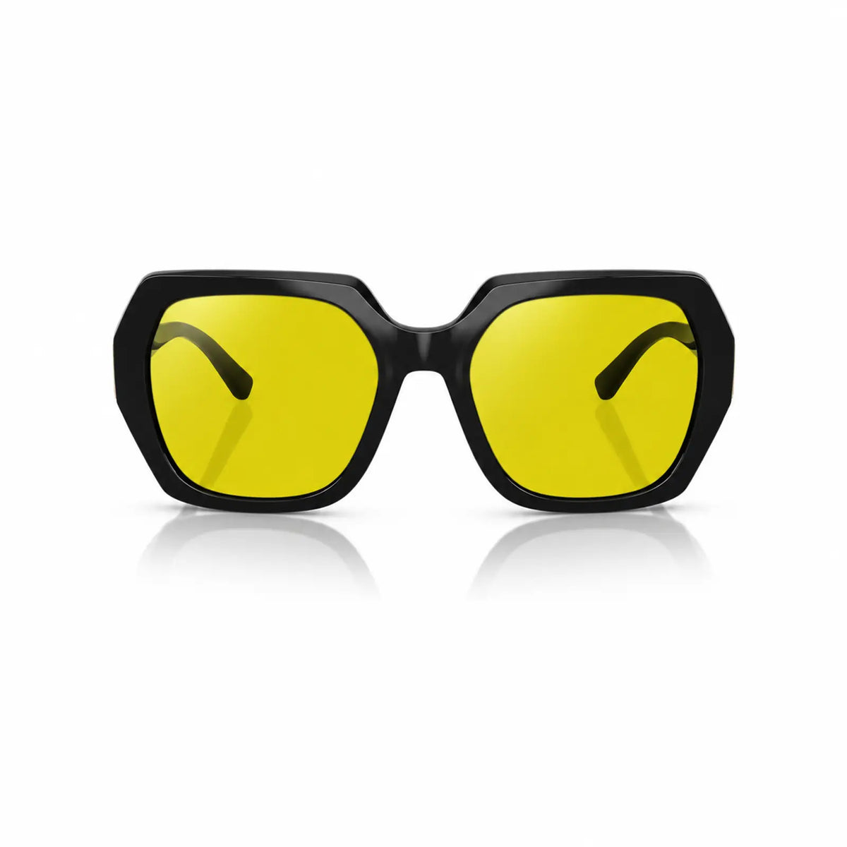 Vogue VO5612SB replacement lenses in yellow, front view of the frame fitted with the new lenses · ReFramed