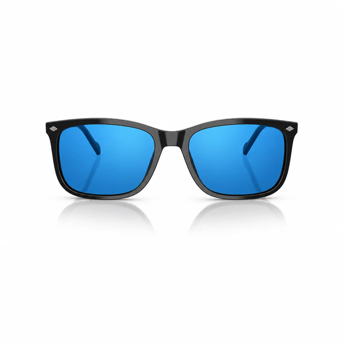 Vogue VO5618S replacement lenses in mirrored blue, front view of the frame fitted with the new lenses · ReFramed