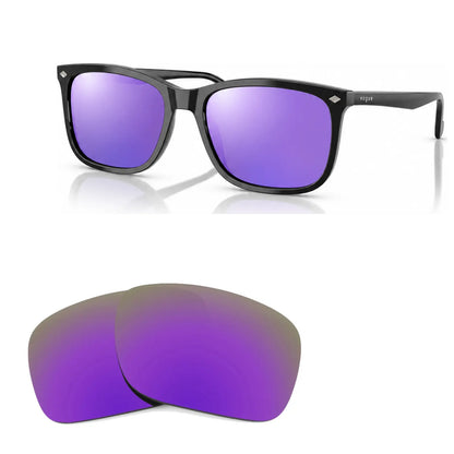 Vogue VO5618S replacement lenses in mirrored purple, angled view of the frame with the pair of lenses below · ReFramed