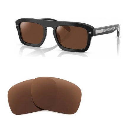 Vogue VO5620S replacement lenses in brown, angled view of the frame with the pair of lenses below · ReFramed