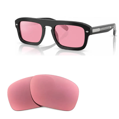 Vogue VO5620S replacement lenses in pink, angled view of the frame with the pair of lenses below · ReFramed