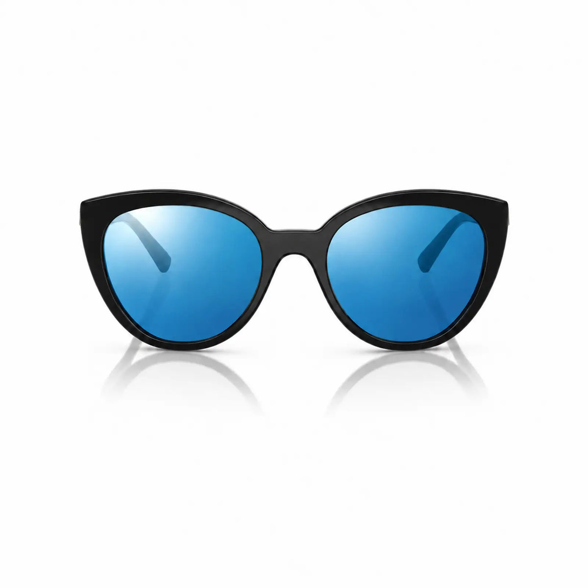 Vogue VO5634SB replacement lenses in mirrored blue, front view of the frame fitted with the new lenses · ReFramed
