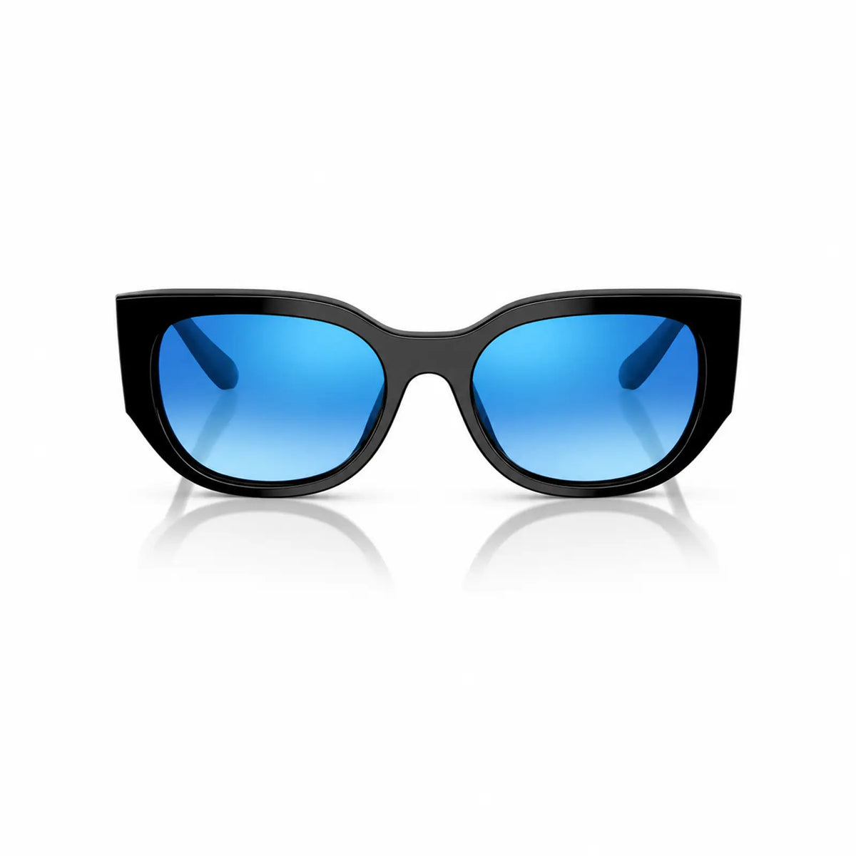 Vogue VO5641SU replacement lenses in mirrored blue, front view of the frame fitted with the new lenses · ReFramed