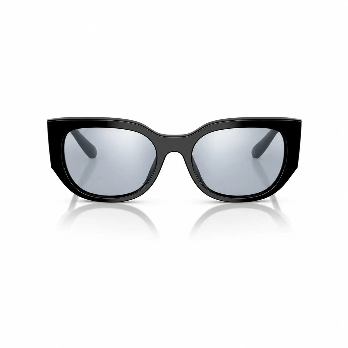 Vogue VO5641SU replacement lenses in mirrored silver, front view of the frame fitted with the new lenses · ReFramed