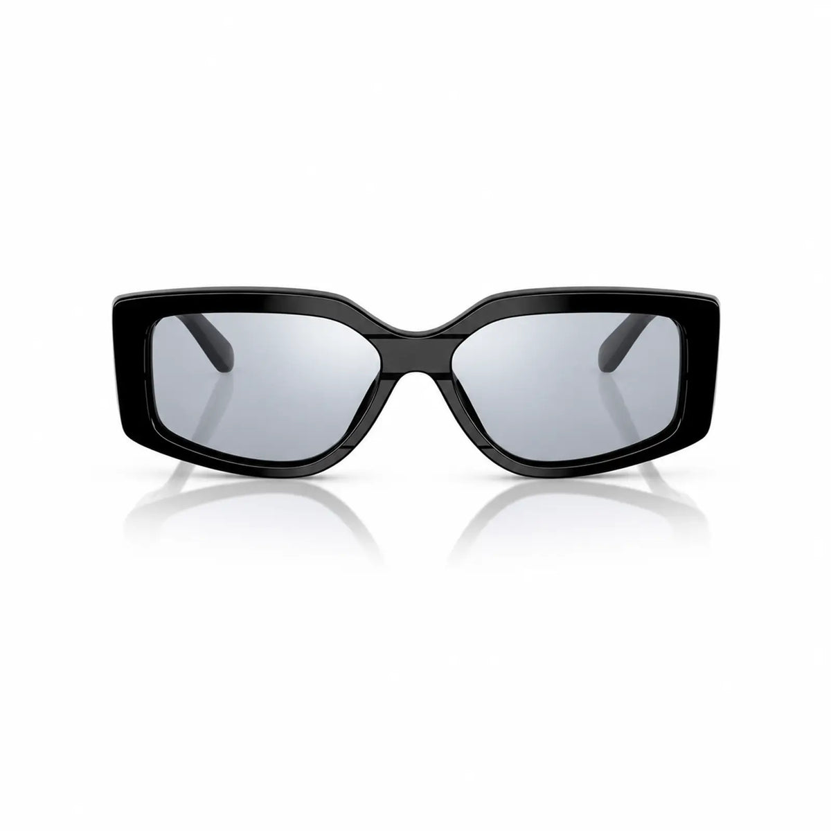 Vogue VO5642SU replacement lenses in mirrored silver, front view of the frame fitted with the new lenses · ReFramed