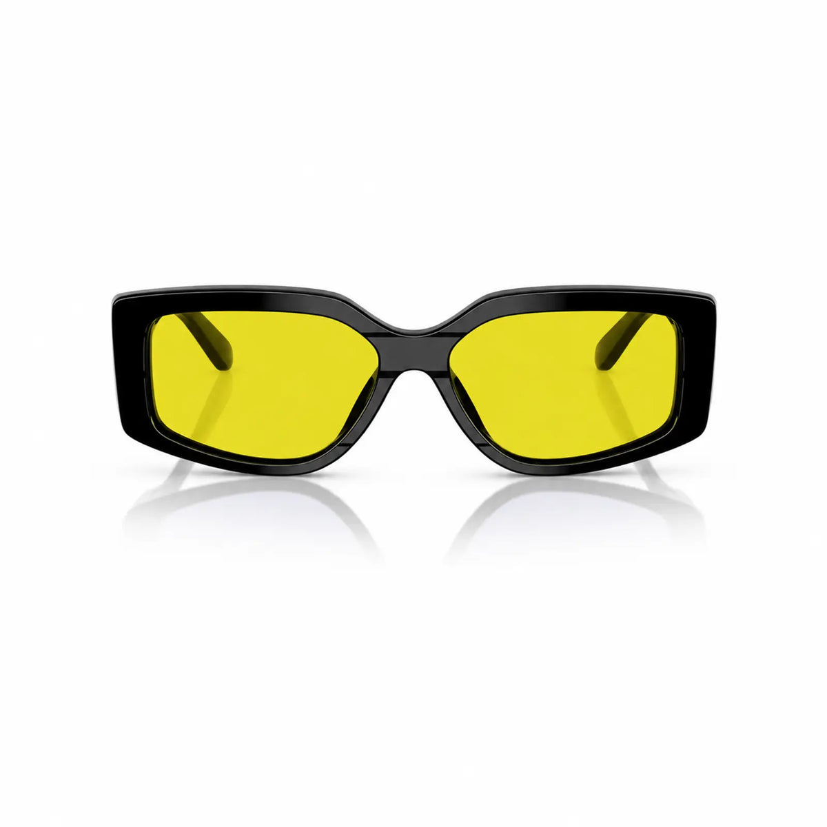 Vogue VO5642SU replacement lenses in yellow, front view of the frame fitted with the new lenses · ReFramed