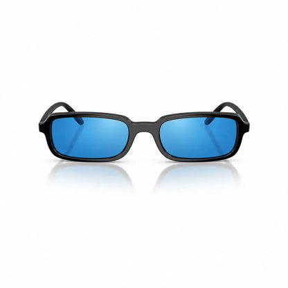 Vogue VO5666S replacement lenses in mirrored blue, front view of the frame fitted with the new lenses · ReFramed