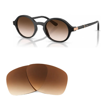 Vogue VO5692S replacement lenses in gradient brown, angled view of the frame with the pair of lenses below · ReFramed