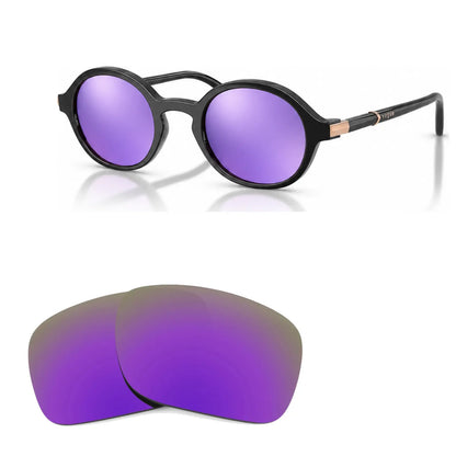 Vogue VO5692S replacement lenses in mirrored purple, angled view of the frame with the pair of lenses below · ReFramed