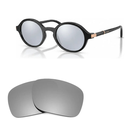 Vogue VO5692S replacement lenses in mirrored silver, angled view of the frame with the pair of lenses below · ReFramed