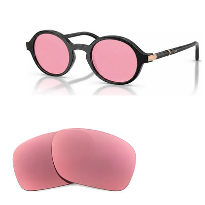 Vogue VO5692S replacement lenses in pink, angled view of the frame with the pair of lenses below · ReFramed