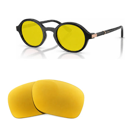 Vogue VO5692S replacement lenses in yellow, angled view of the frame with the pair of lenses below · ReFramed