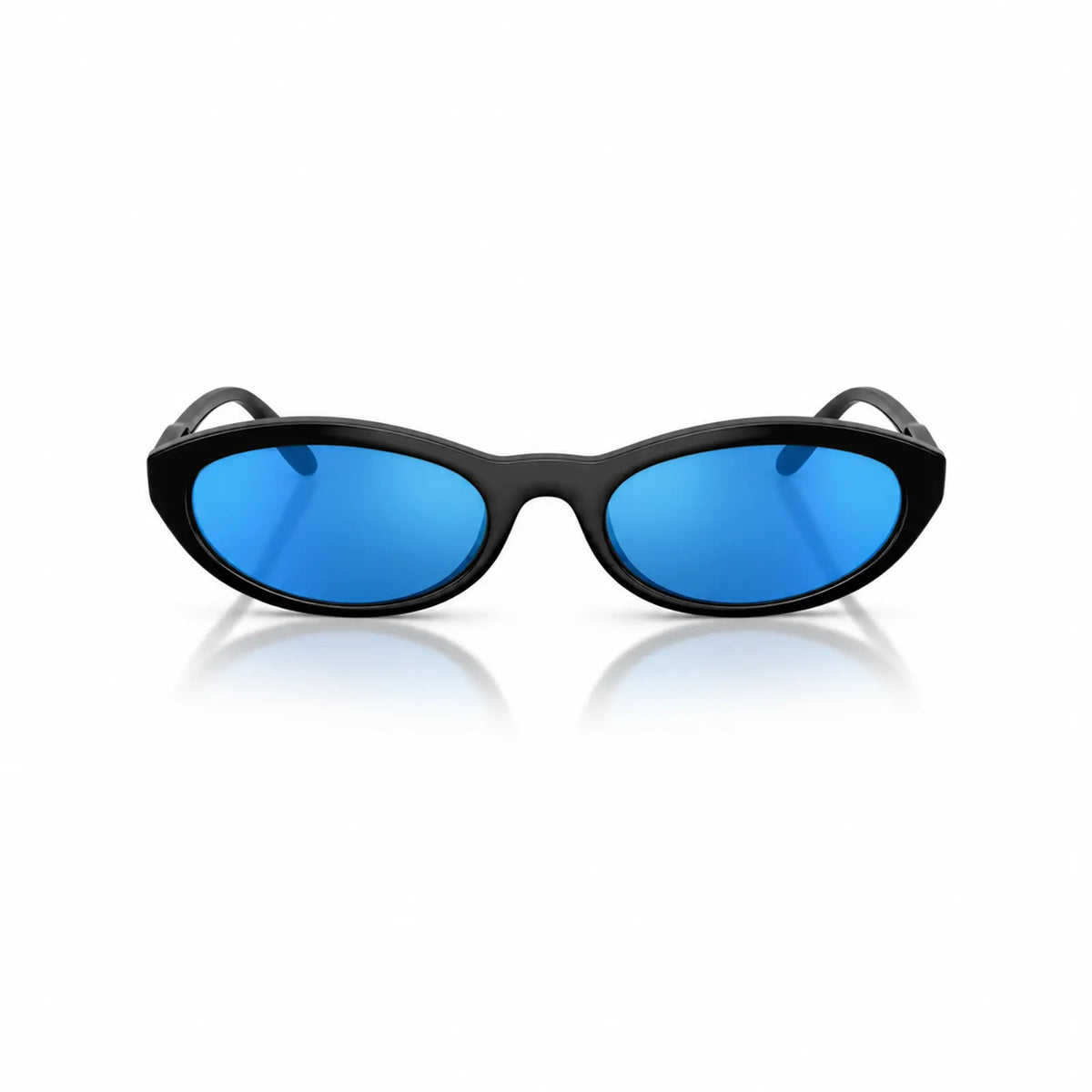Vogue VO5697SU replacement lenses in mirrored blue, front view of the frame fitted with the new lenses · ReFramed