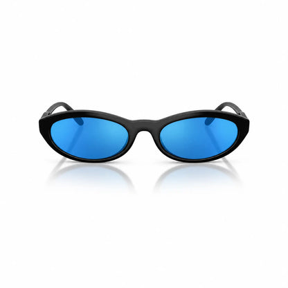 Vogue VO5697SU replacement lenses in mirrored blue, front view of the frame fitted with the new lenses · ReFramed