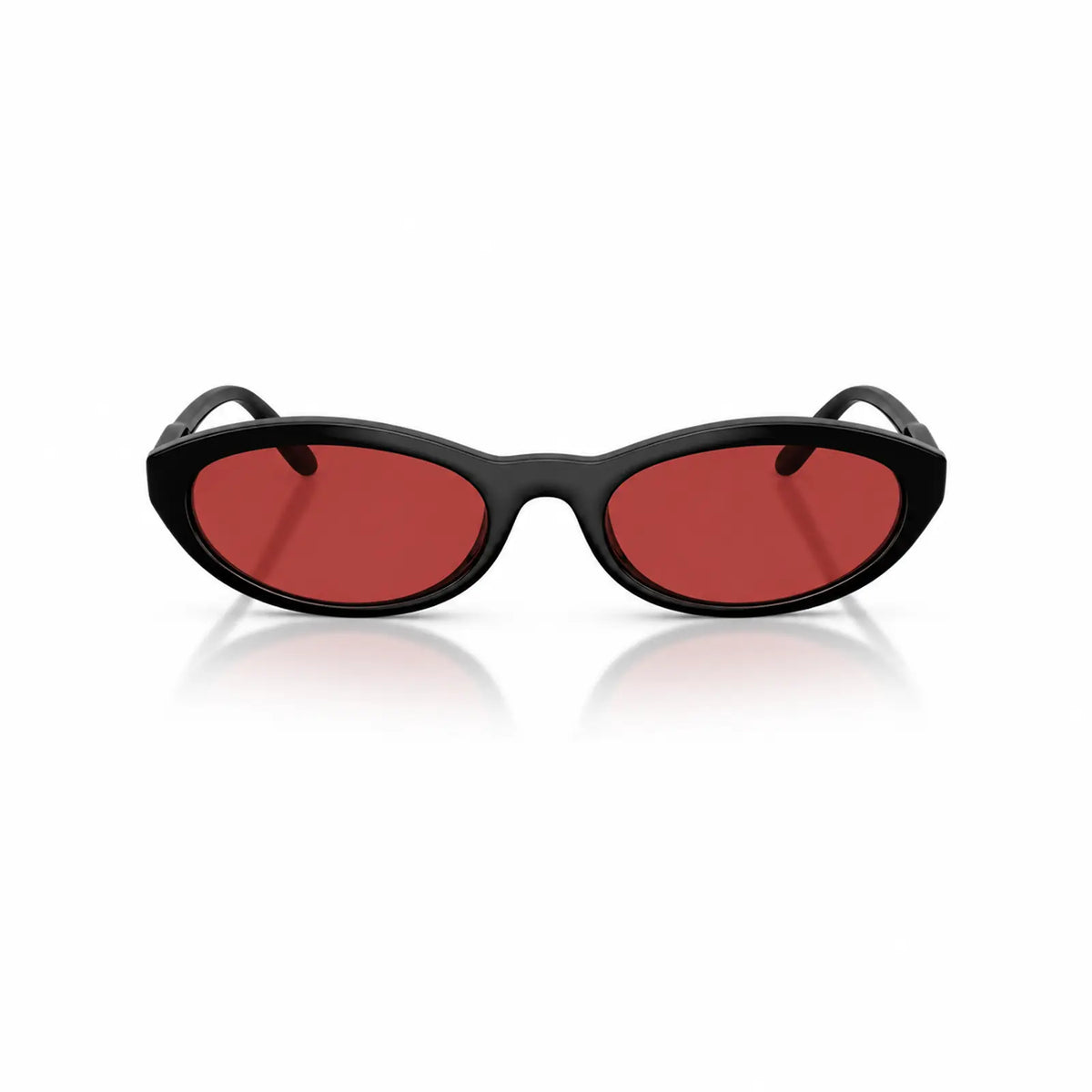 Vogue VO5697SU replacement lenses in red, front view of the frame fitted with the new lenses · ReFramed