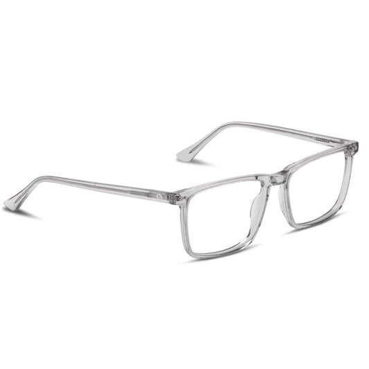 Zeus rectangular bio-acetate eyeglass frames with magnetic sun clip · ReFramed, photo 1 of 12